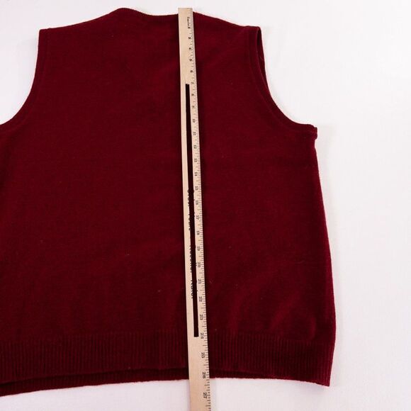 Vintage Puritan Sweater Mens XL Lambswool Red VNeck Sleeveless Vest Made in USA - Picture 4 of 7